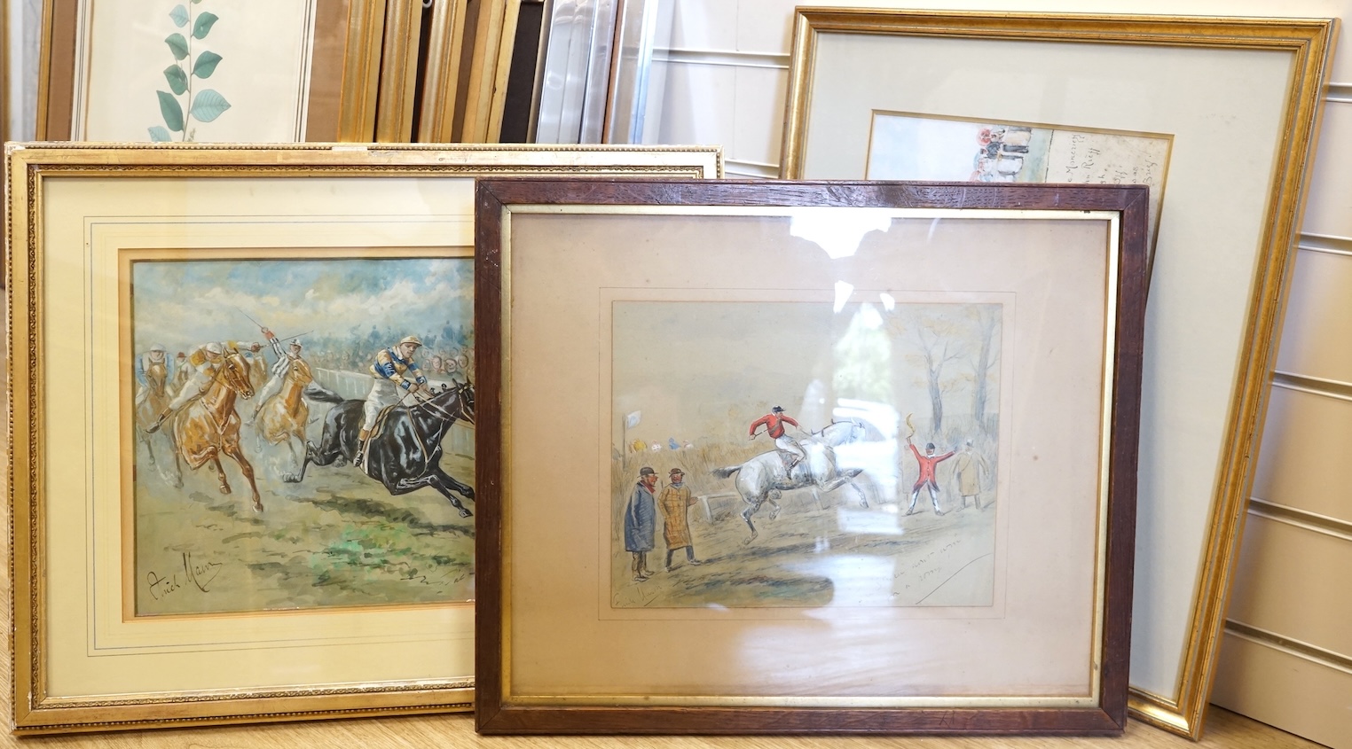George Finch Mason (1850-1915), three horse racing interest watercolours to include: ‘The Lincolnshire Handicap 1894’ and a ‘Swell Frae The North’, each signed, largest 26 x 36cm
